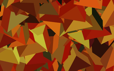 Sticker - Dark Orange vector template with crystals, triangles.