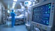 © tongpatong - An emergency room control panel is used by a medical practitioner to monitor patient vital signs in an intensive care unit.