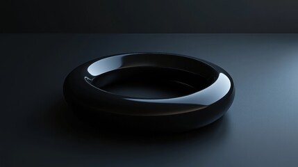 Wall Mural - Black Ring on a Dark Surface