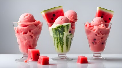 Wall Mural - set of watermelon ice cream