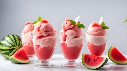 Wall Mural - set of watermelon ice cream