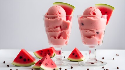 Canvas Print - set of watermelon ice cream