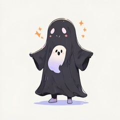 Canvas Print - Cute Ghost Wearing a Costume