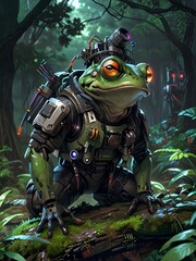 Canvas Print - Frog Soldier in the Jungle