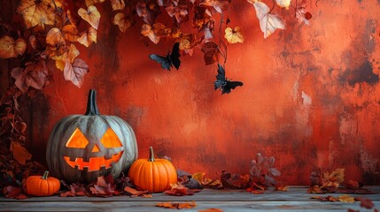 Wall Mural - Background for Halloween with Pumpkin