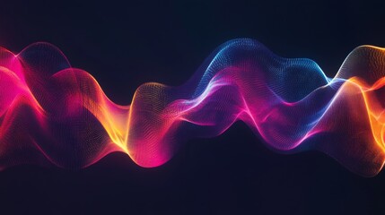 Fototapete - A graphic representation of electrical waveforms in a vibrant color scheme, set against a dark background for contrast and clarity.