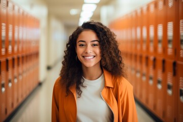 Wall Mural - Smiling portrait of a female student