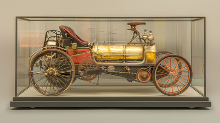 Antique Steam-Powered Car on Display