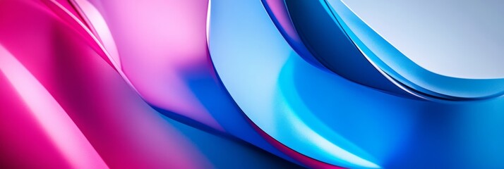 Wall Mural - This striking composition showcases a vivid gradient that transitions from electric blue to neon pink, accentuated by sharp angular lines that create a sense of motion