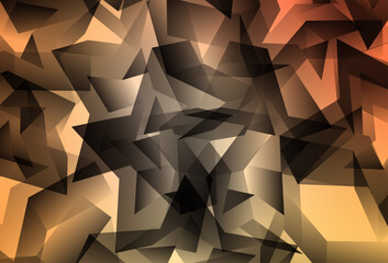 Wall Mural - light orange vector shining triangular background.
