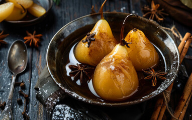 poached pears with spices