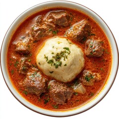 Wall Mural - Bowl of Beef Stew with Dumpling and Parsley Garnish