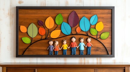 Wall Mural - Colorful Family Tree Wall Art