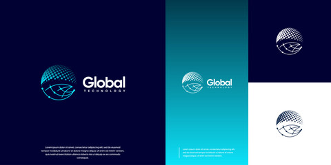 digital global technology , modern network connection , design vector template.