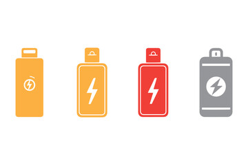 Charging battery icon, vector illustration. Flat design style