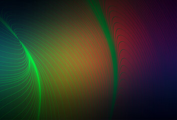 Wall Mural - dark green, red vector background with wry lines.