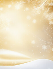 Wall Mural - christmas background with snowflakes - abstract golden winter background with snow - generative ai