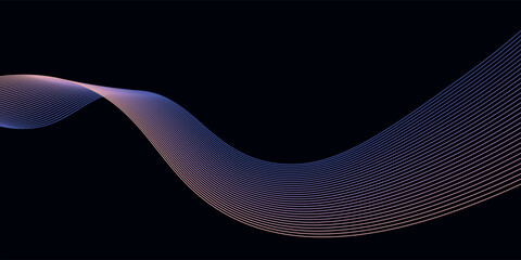 Wall Mural - abstract wave line. digital frequency equalizer. digital stylized line art background. vector