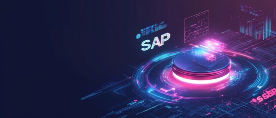 Wall Mural - SAP ERP Automation and AI Technology Concept Banner