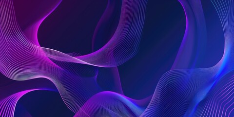 Wall Mural - Abstract Background with Intertwined Blue and Purple Neon Lines
