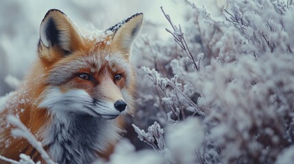 Canvas Print - Red Fox in Snowy Winter