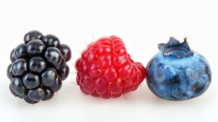 Wall Mural - Fresh and Ripe Blackberries, Raspberries, and Blueberries