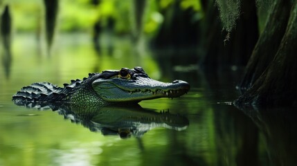 Wall Mural - Alligator in the Swamp