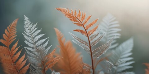 Naklejka na meble Thin wispy fern leaves arranged in a gentle.