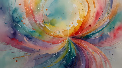 Wall Mural - abstract watercolor background with watercolor, ai generated