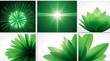© Galeno - set green explosion designs isolated white background created using generative ai