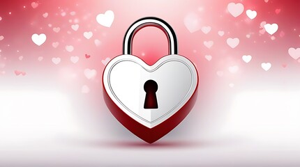 vector heart lock design white background symbolizing valentine day