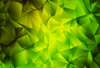 Wall Mural - light green, yellow vector low poly background.