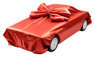 Sticker - PNG Red gift paper car white background celebration.