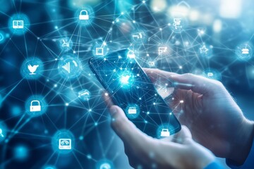 Digital marketing, online shopping, e-commerce, omnichannel concept, IoT Internet of Things.