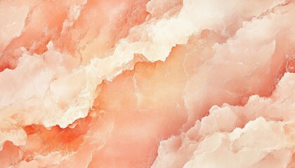 Canvas Print - Abstract peach and white marble texture background with soft, fluid patterns. Perfect for design, art, and creative projects.