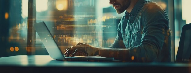 Business teamwork analyzing financial graphs on virtual touch screen, futuristic technology solution for business development. Data analyses and strategies.