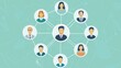 © AshrofS - Illustration of a social network with diverse individuals connected, symbolizing communication and collaboration.