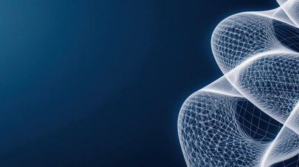 Abstract 3D wireframe structure of a website layout, futuristic web development visualization, digital design concept