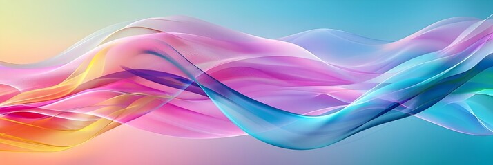 Canvas Print - Abstract background with colorful waves and curves.