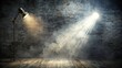 © Jane Studio - Theater spot light shining on smoke against grunge wall
