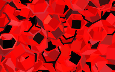 Wall Mural - dark red vector template in hexagonal style.