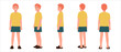 © Iryna Petrenko - Teenage boy cartoon character standing in different pose with various angles isolated set on white