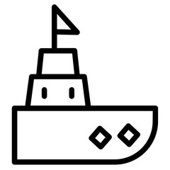 Sticker - Ship Sea Boat Line Icon