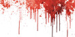 © Simon - Red blood or paint flowing down on transparent background. Halloween, murder and horror concept. Red ink splash, splatter and stain.