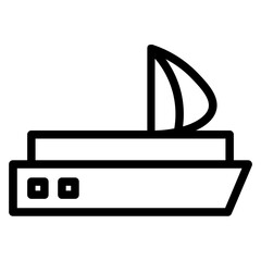 Sticker - Ship Sail Boat Line Icon