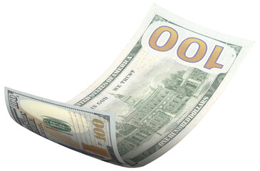 Wall Mural - 100 us dollar note flying in different angles and orientations.