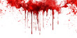 © Simon - Red blood or paint flowing down on transparent background. Halloween, murder and horror concept. Red ink splash, splatter and stain.