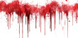 © Simon - Red blood or paint flowing down on transparent background. Halloween, murder and horror concept. Red ink splash, splatter and stain.