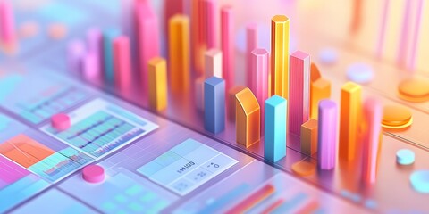 Aufkleber - Detailed illustration of a savings account balance with clear data points and colorful graphs professional personal finance visualization