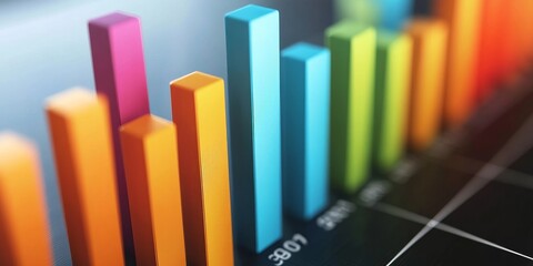 Poster - Detailed bar chart displaying quarterly sales data colorful bars with precise labels professional finance presentation